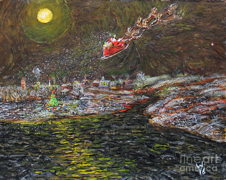 Santa Claus is Coming to Town Painting by Richard Wandell