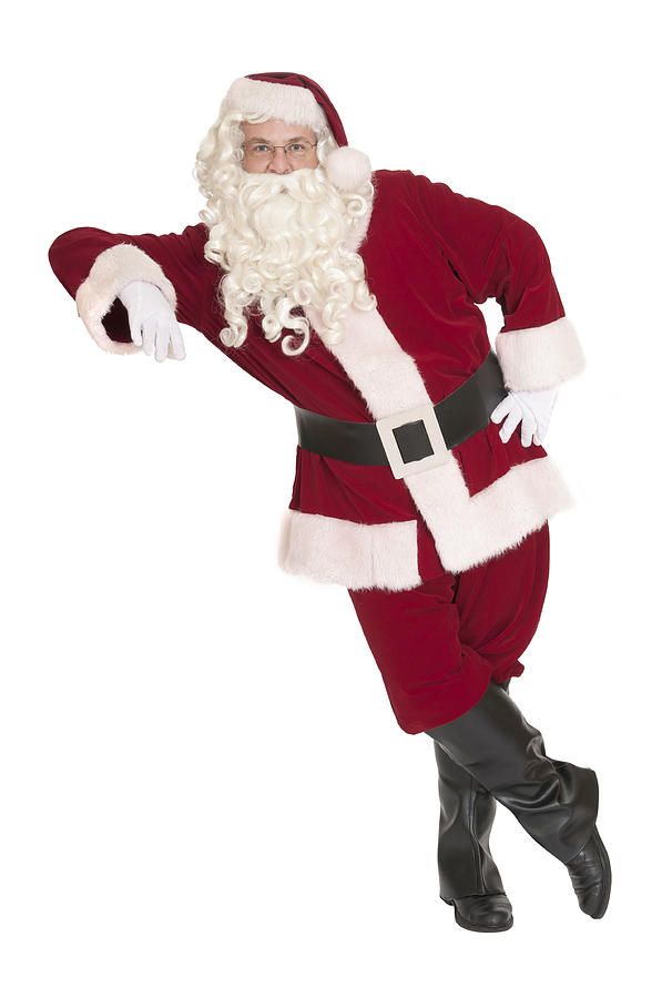 Santa Claus Leaning, With a White Background Photograph by Leezsnow