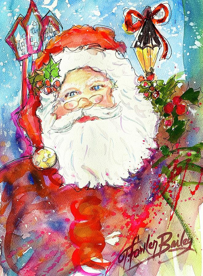 Old Saint Nick Painting - Santa Claus My Way by Therese Fowler-Bailey