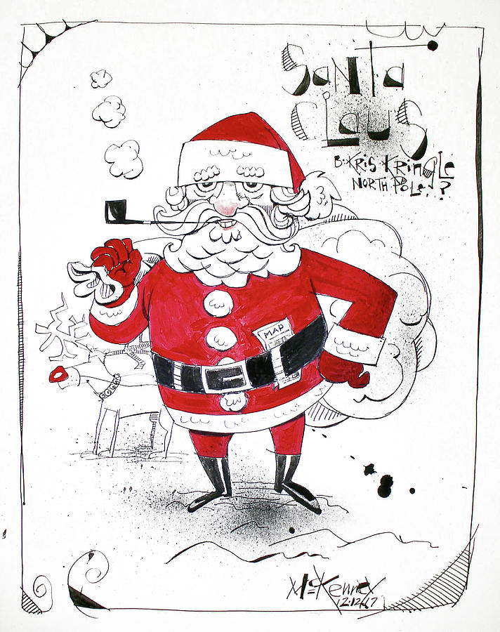 Santa Claus Drawing by Phil Mckenney