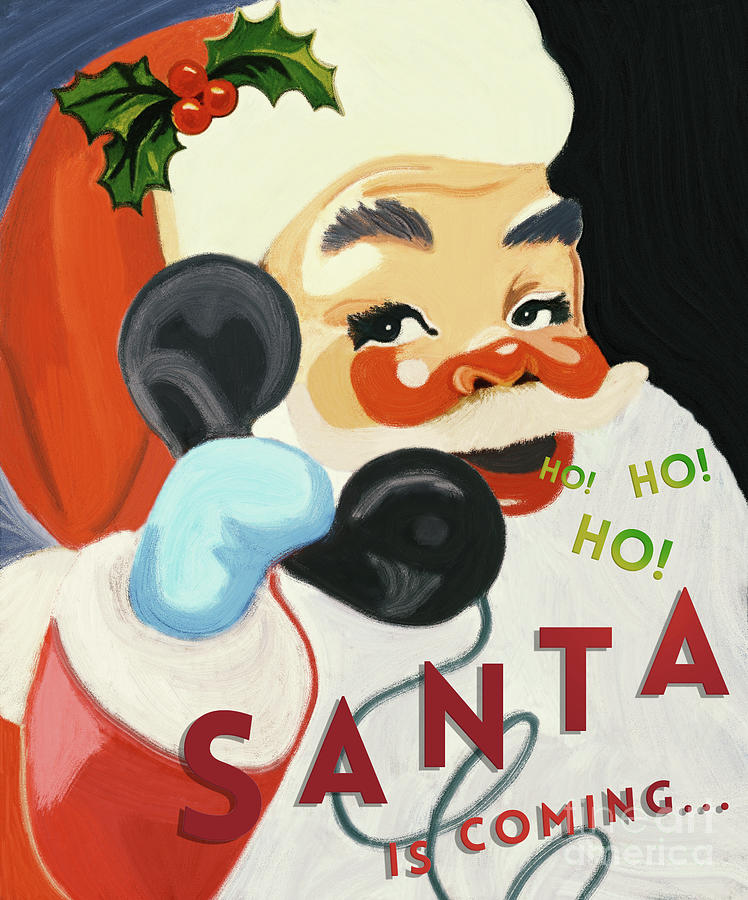 Christmas Mixed Media - Santa claus realistic oil painting illustration by Monika Kumari