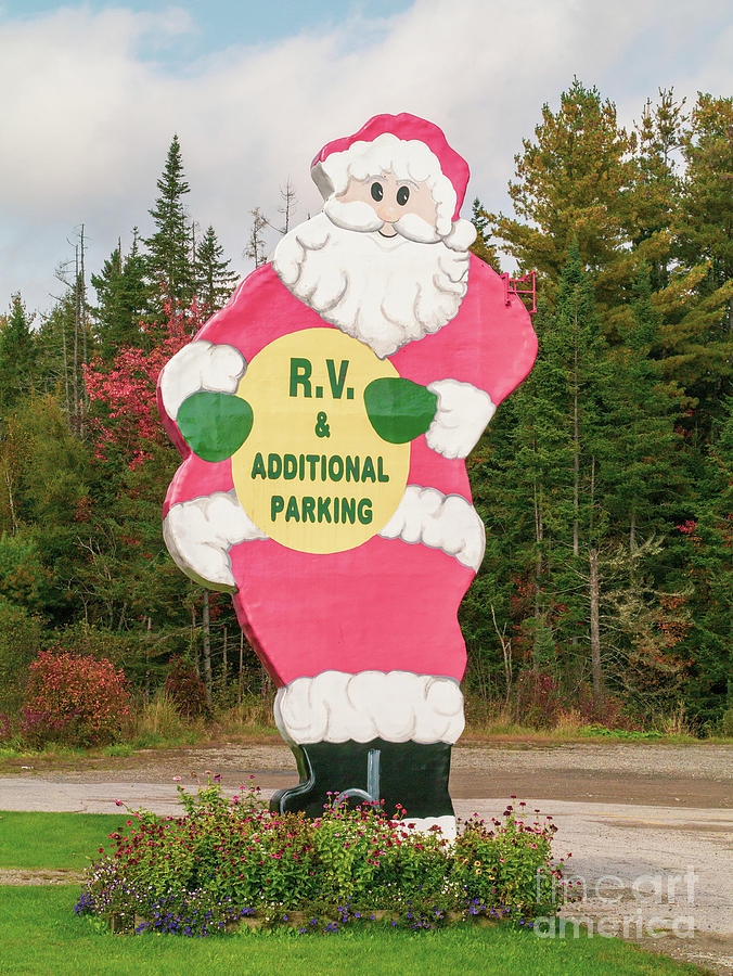 Santa Claus RV Parking Roadside Sign Photograph by Edward Fielding