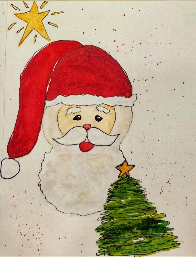 Santa Claus Painting by Shady Lane Studios-Karen Howard
