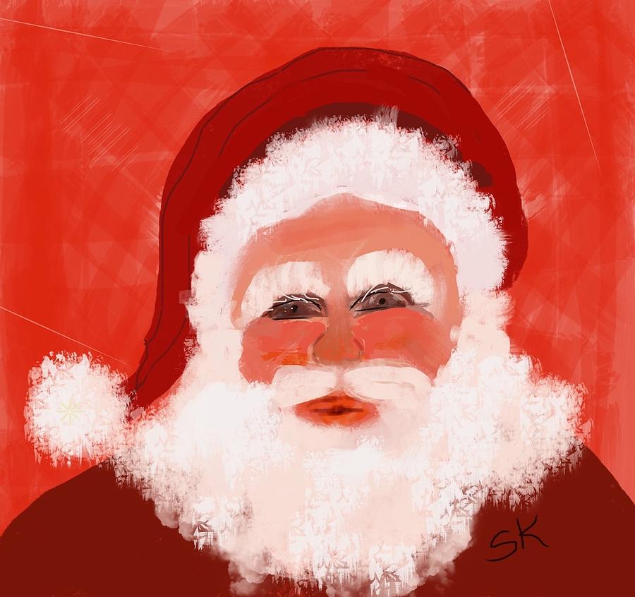 Santa Clause Head Digital Art by Sherry Killam