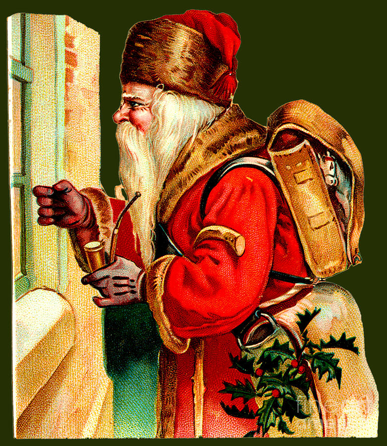 Santa Clause Knocking At Your Window Painting