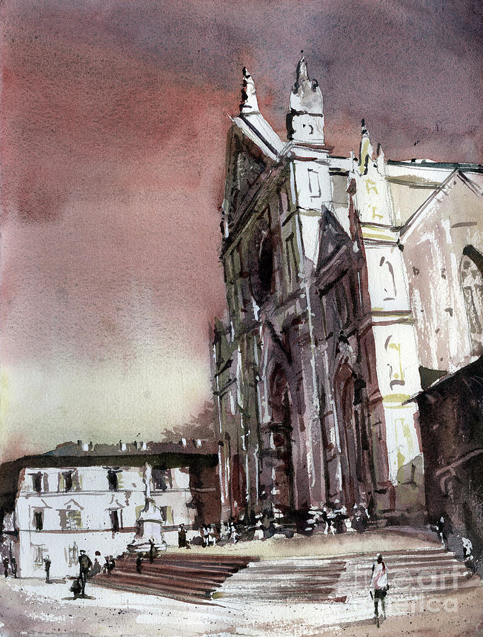 City Painting - Santa Croce- Florence by Ryan Fox