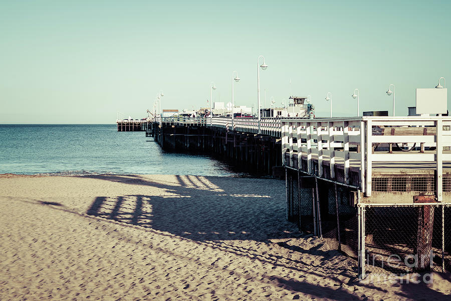 Santa Cruz California Wharf Pier Retro Photo Photograph by Paul Velgos
