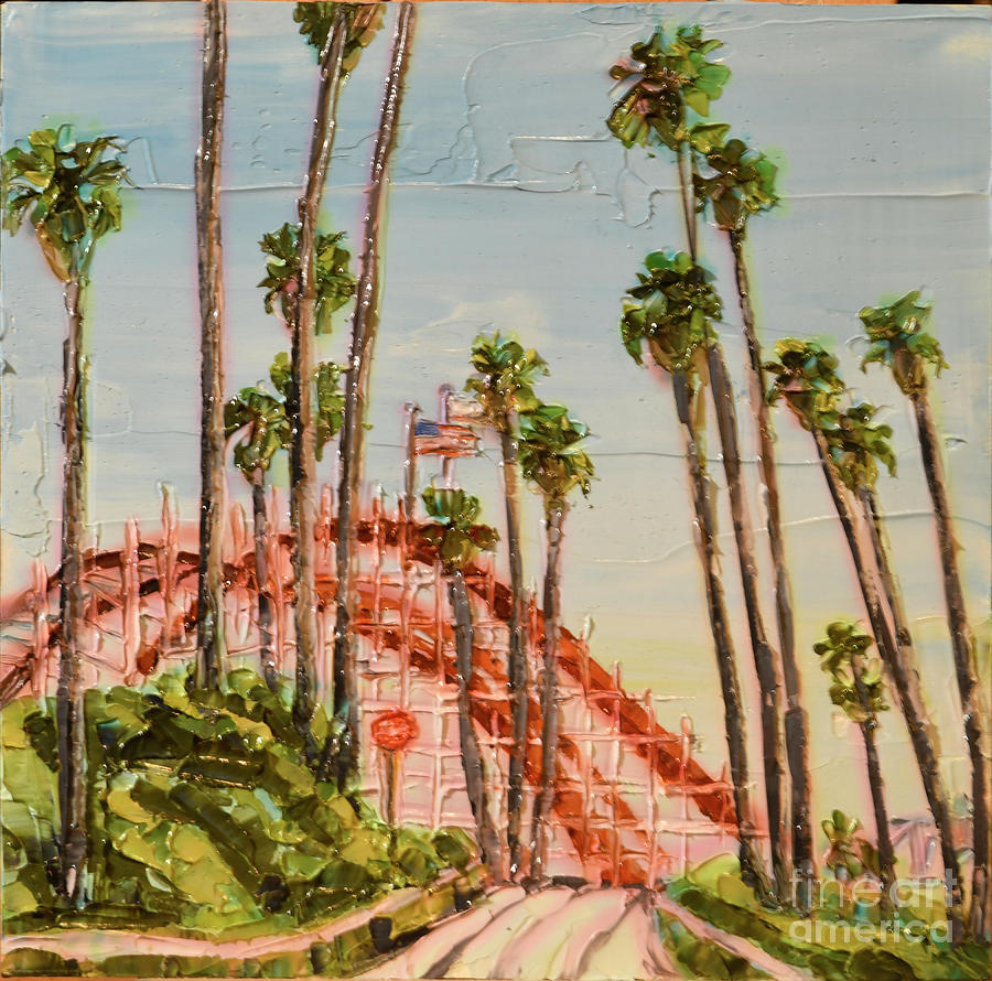 Santa Cruz Coaster Palms Painting by PJ Kirk