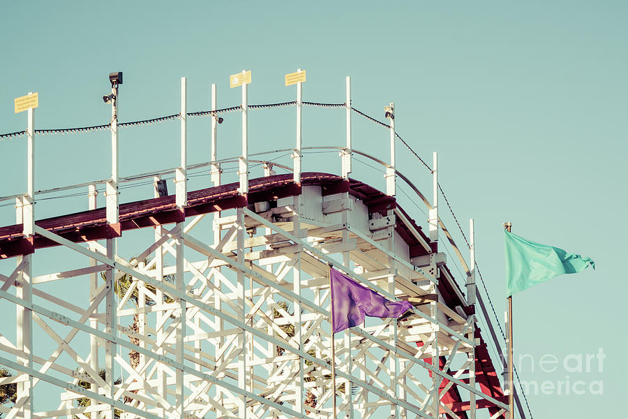 Santa Cruz Giant Dipper Roller Coaster Photo Photograph by Paul Velgos