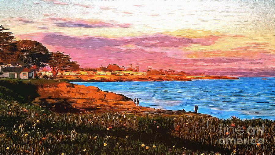 Santa Cruz Golden Sunset Photograph by Sea Change Vibes
