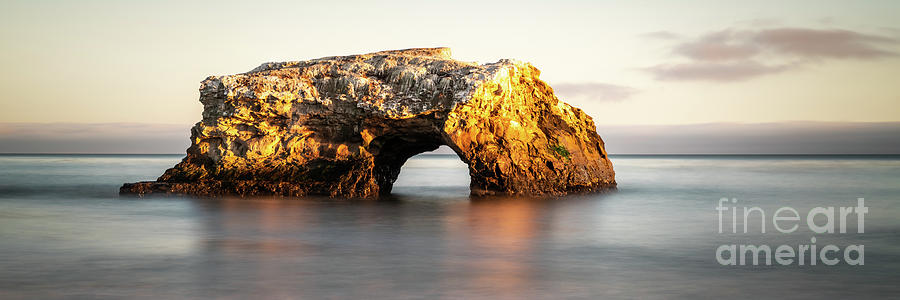 Santa Cruz Natural Bridges Arch Rock Panorama Photo Photograph by Paul Velgos