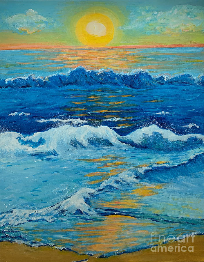 Santa Cruz sunset Painting by Melin Baker