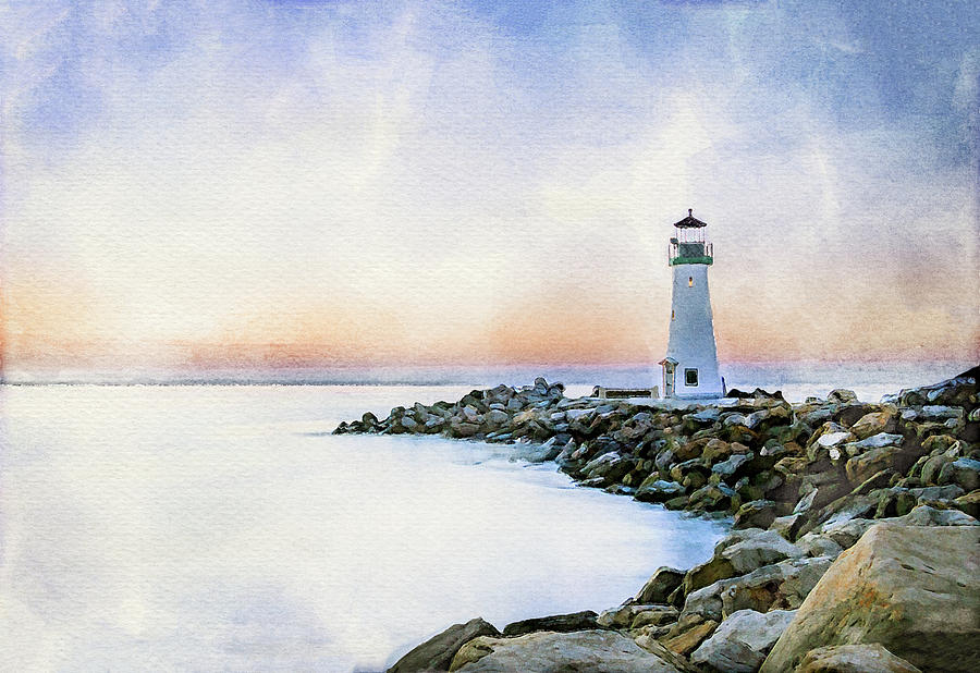 Santa Cruz Walton Lighthouse Digital Art by Deborah League