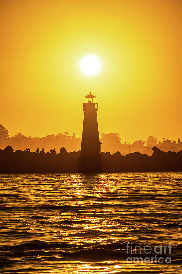 Santa Cruz Walton Lighthouse Sunset Picture Photograph by Paul Velgos