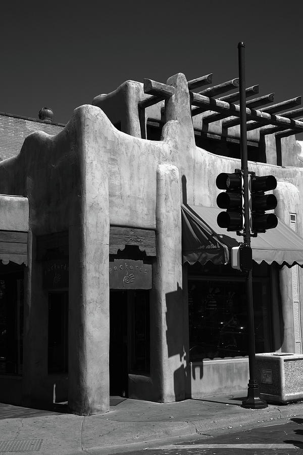 Architecture Photograph - Santa Fe Adobe Shop 2010 BW by Frank Romeo