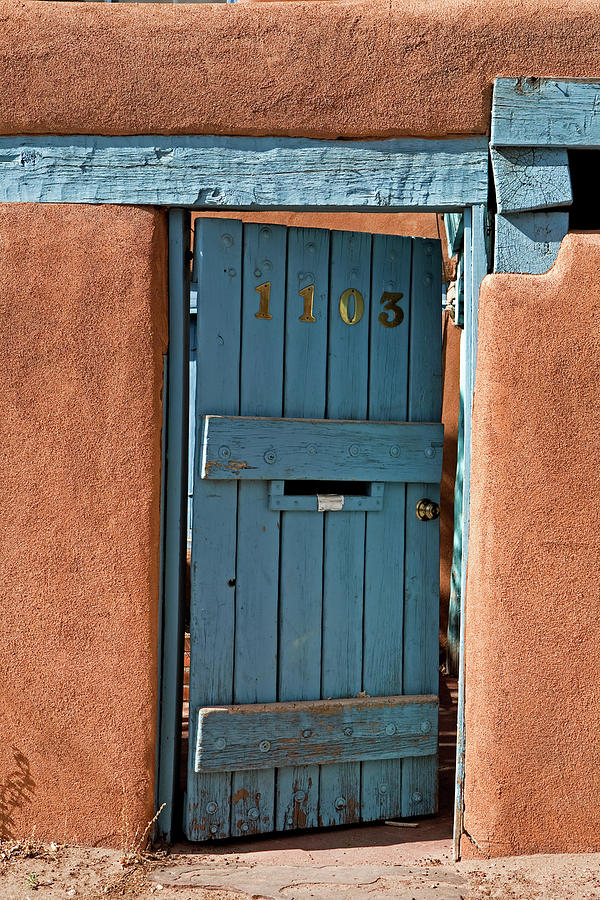 Santa Fe Door 1 Photograph by Peter Tellone