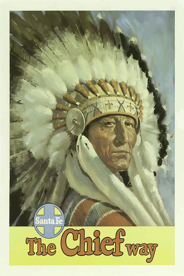Santa Fe New Mexico The Chief Vintage Travel poster Mixed Media by Movie Poster Prints