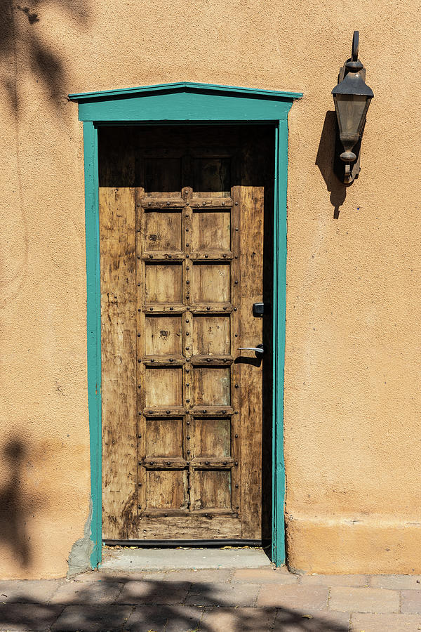 Santa Fe Teal Door Photograph by John McGraw