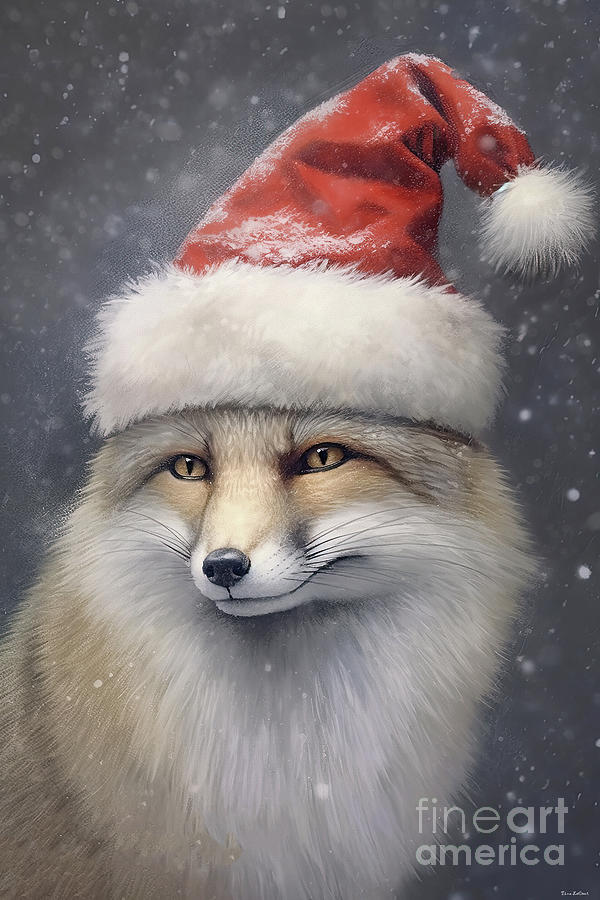 Santa Fox Painting by Tina LeCour