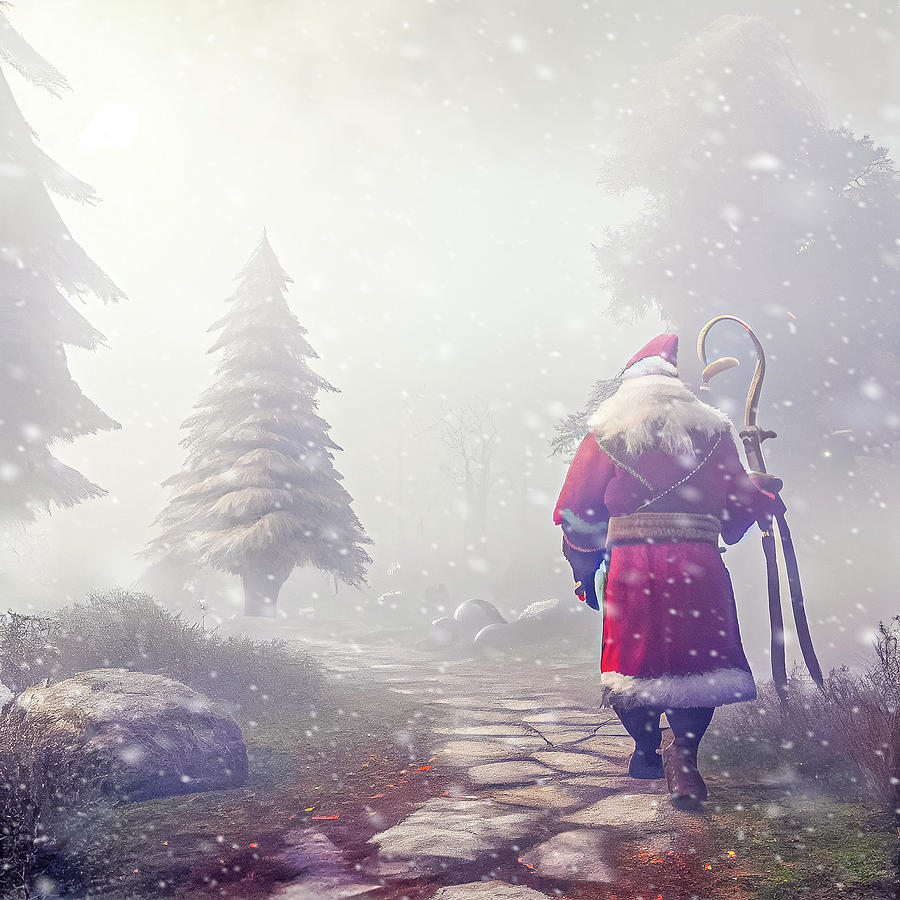 Santa Heading Home Digital Art by Bill Posner