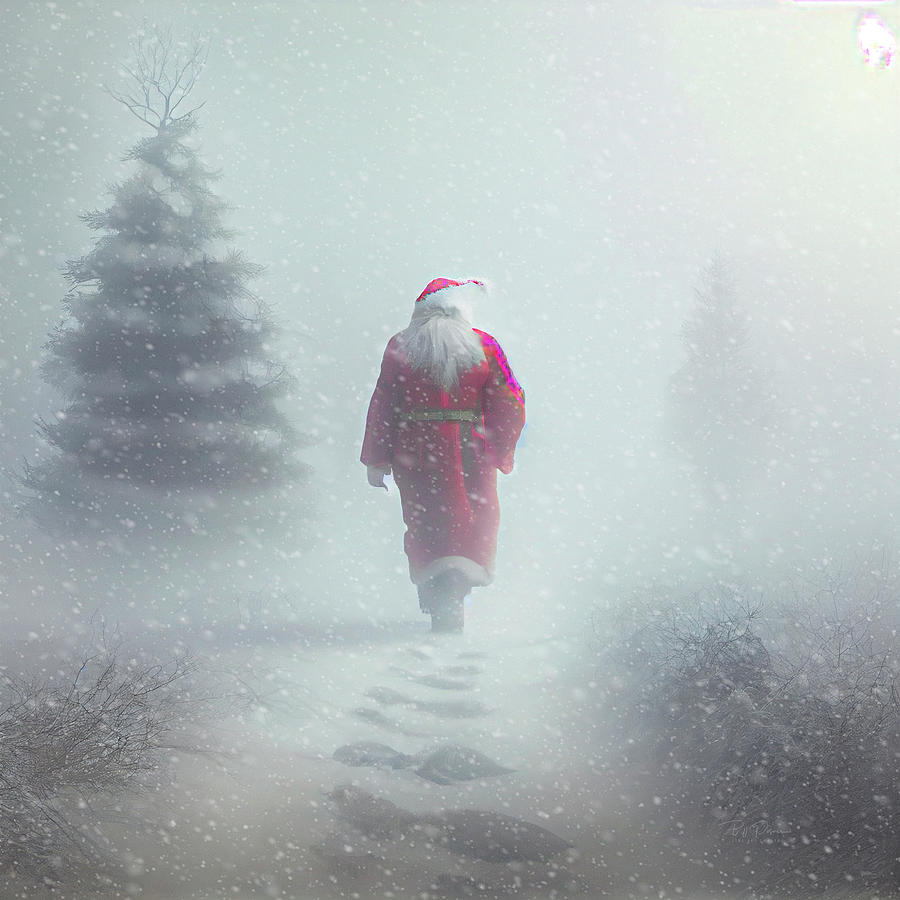 Santa Heading to the Sleigh Digital Art by Bill Posner