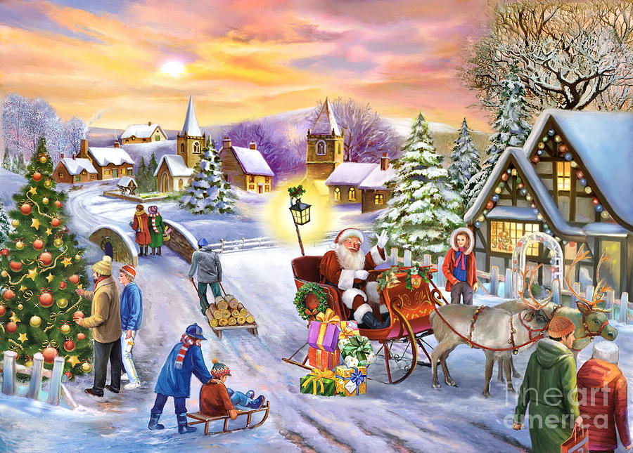 Santa In Town Mixed Media By Patrick Hoenderkamp Fine Art America