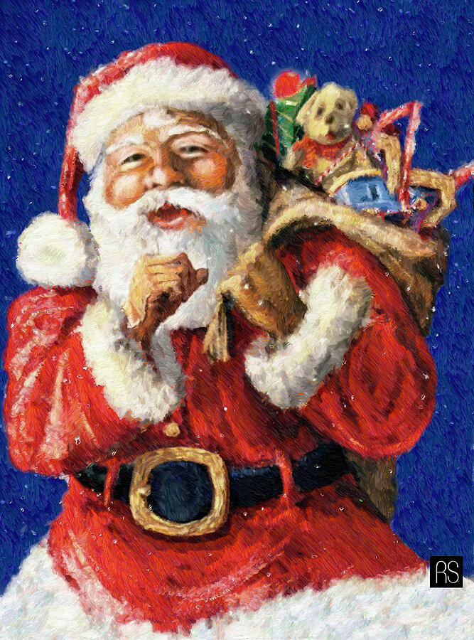Santa is Magic Painting by Rafael Salazar