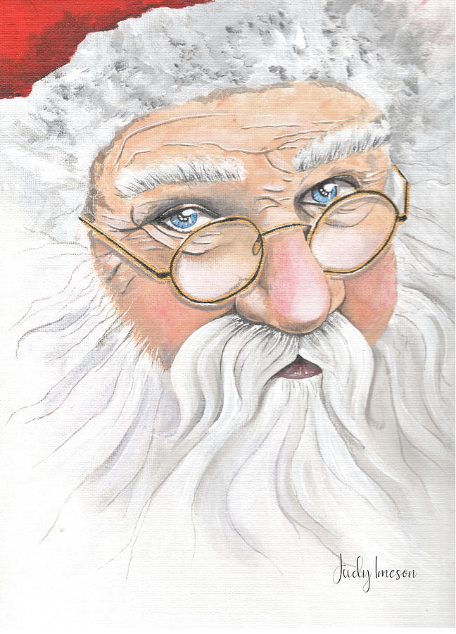 Santa Painting by Judy Imeson