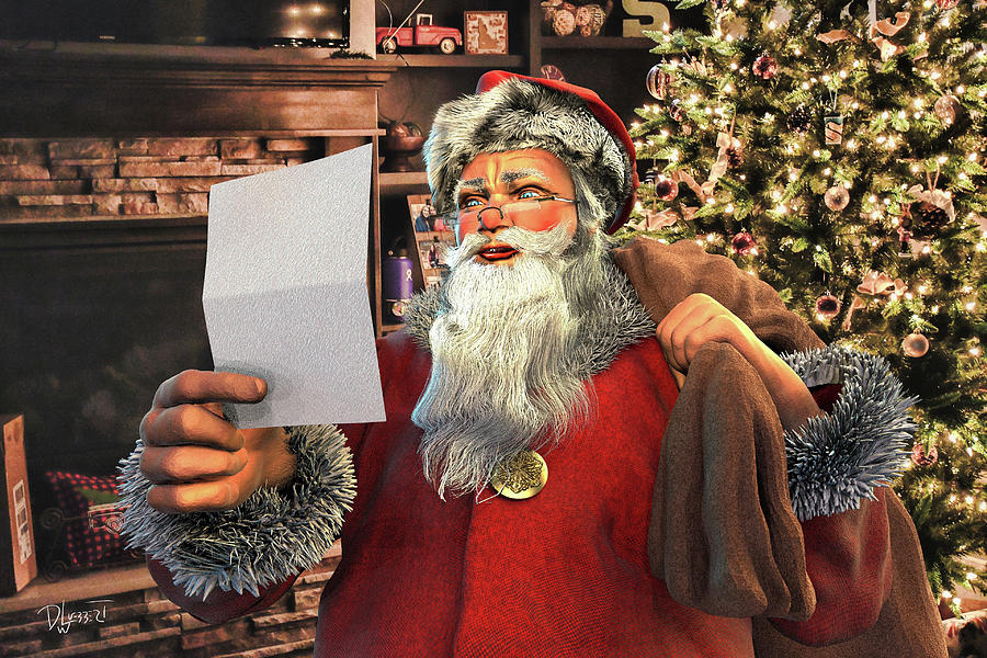 Santa Letter Digital Art by David Luebbert