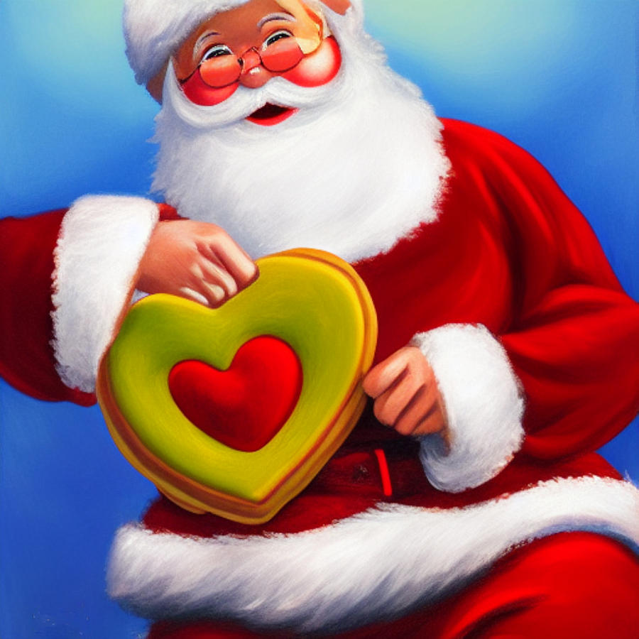 Santa Love Digital Art by Caterina Christakos