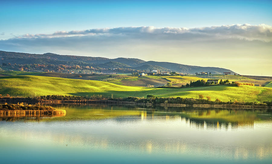 Santa Luce lake in Tuscany Photograph by Stefano Orazzini