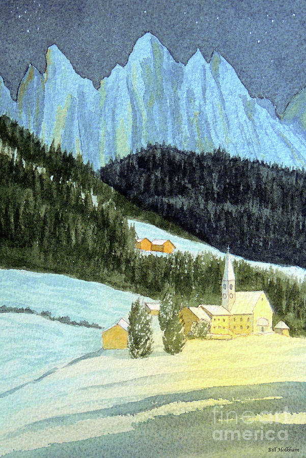 Santa Maddalena  Val di Funes Alto Adige Italy Painting by Bill Holkham