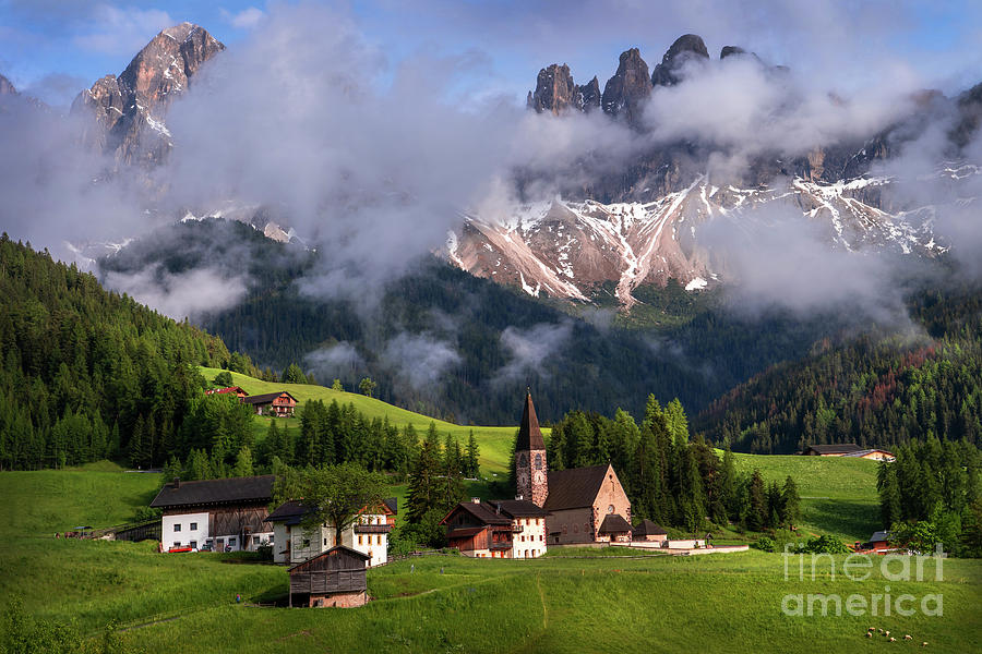 Mountain Photograph - Santa Maddalena - Valley Val di Funes - Dolomites - Italy by Jenny Rainbow
