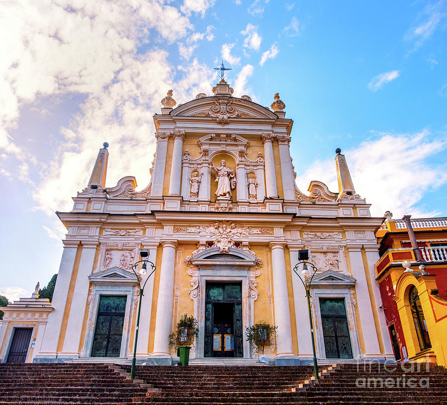 Santa Margherita Church basilica in Liguria - local landmark of Italy  Photograph by Luca Lorenzelli