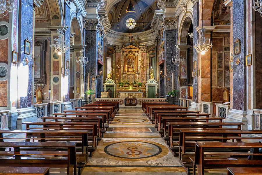 Santa Maria in Via Interior In Rome Photograph by Artur Bogacki