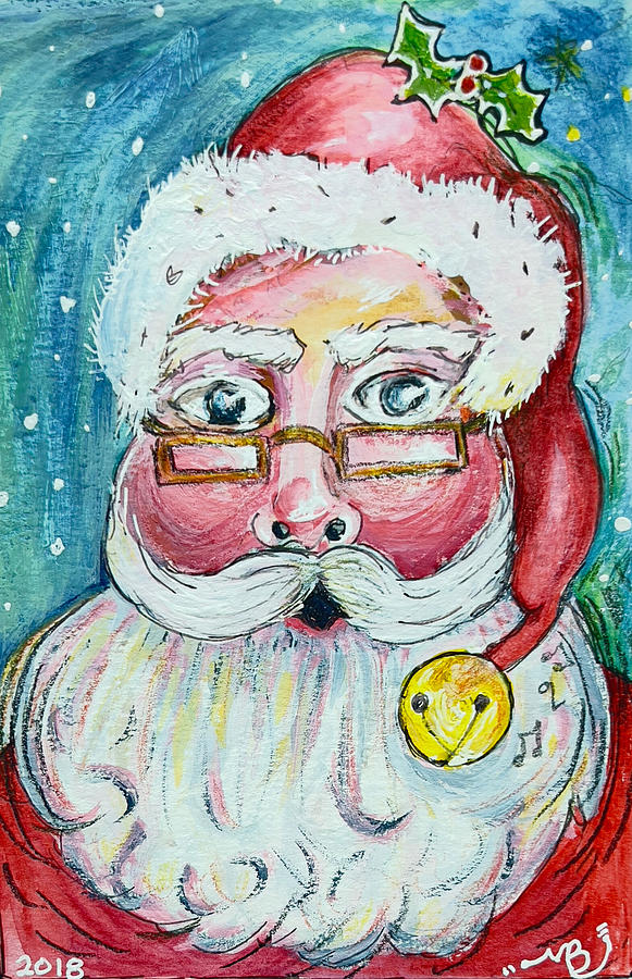 Christmas Painting - Santa by Melin Baker