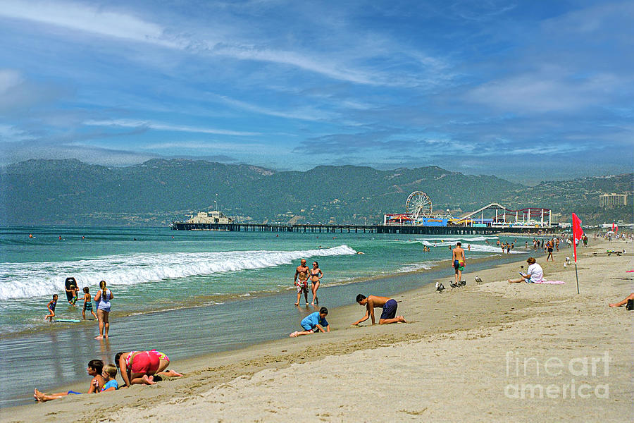 Santa Monica Beach Pier Photograph by David Zanzinger