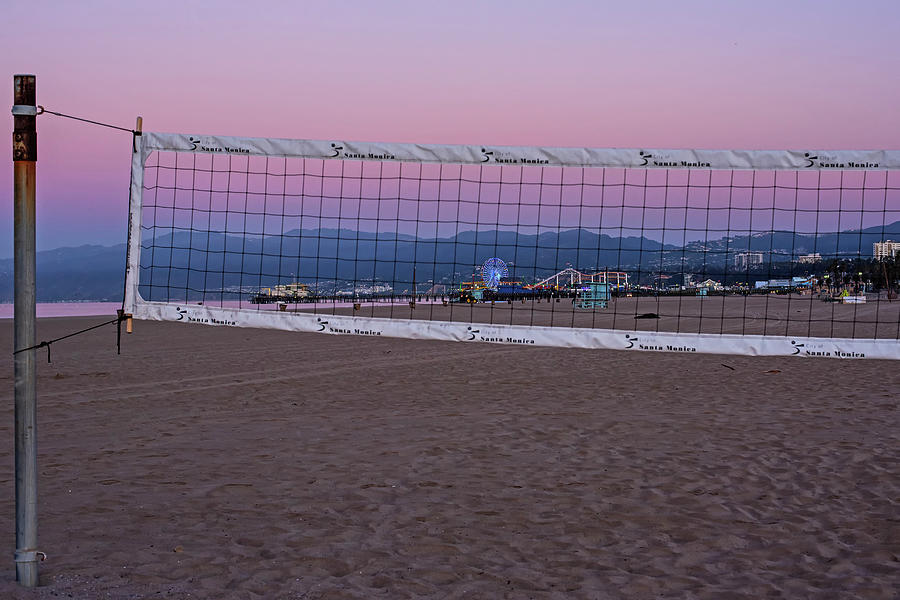 Santa Monica Beach Volley Ball Nets Santa Monica Pier Photograph by Toby McGuire