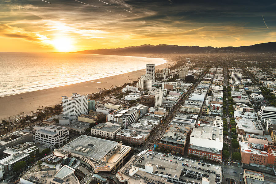 Santa Monica District From The Helicopter Photograph by Franckreporter