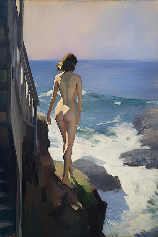 Edward Hopper Painting - Santa Monica Nude by My Head Cinema
