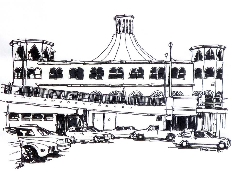 Santa Monica Pier and Merry Go Round Drawing by Robert Birkenes