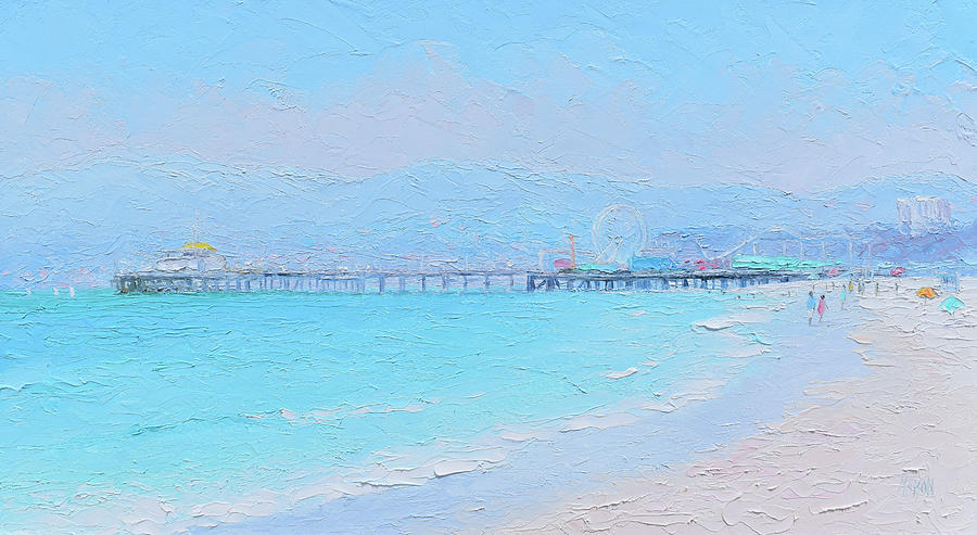 Santa Monica Pier Impression Painting by Jan Matson