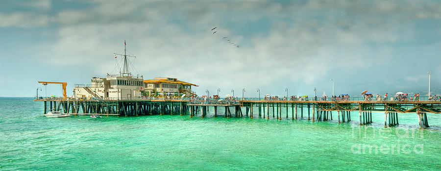 Santa Monica Wooden Pier Landmark  Photograph by David Zanzinger