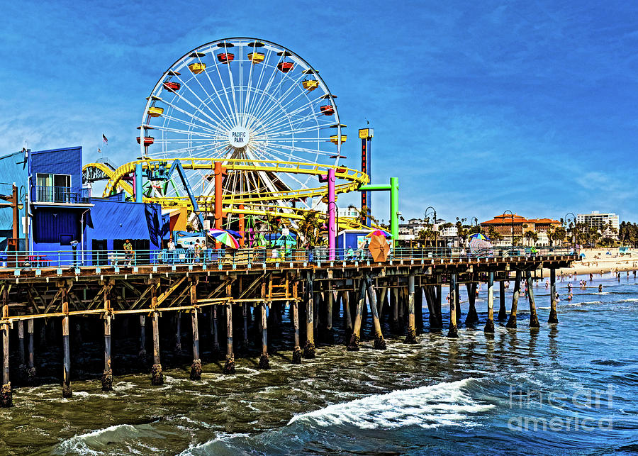 Santa Monica Pier on a Bright Day Photograph by Roslyn Wilkins