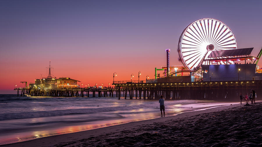 Santa Monica Pier Summer Sunset Photograph by Dee Potter