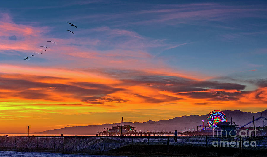 Santa Monica Pier Sunset 3 Photograph by David Zanzinger