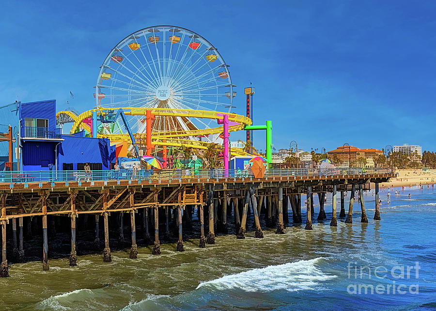 Santa Monica Pier with Vibrant Look Photograph by Roslyn Wilkins