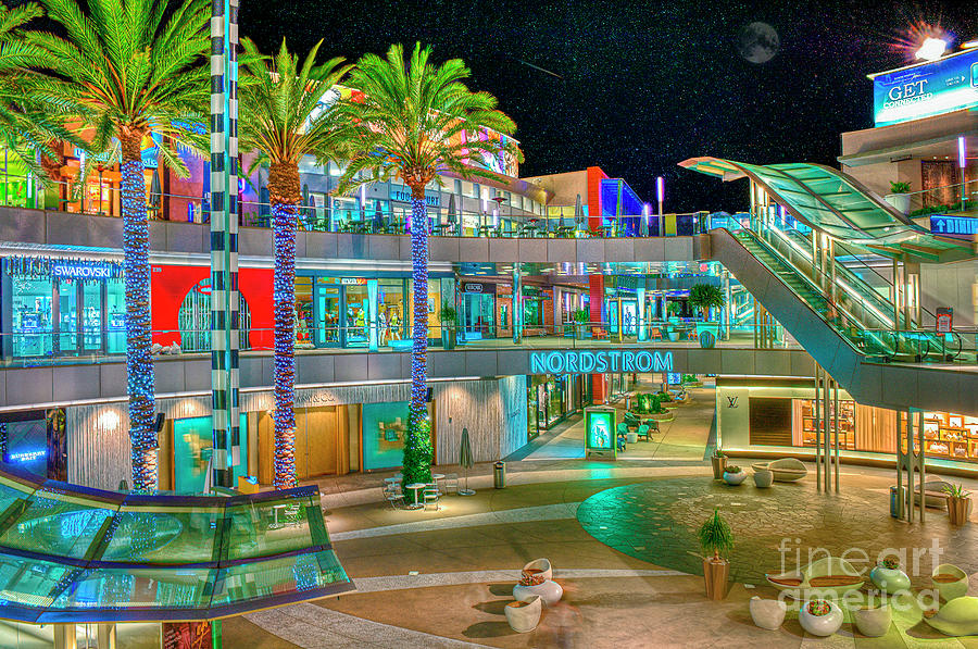 Santa Monica Place Mall Night Exterior Photograph