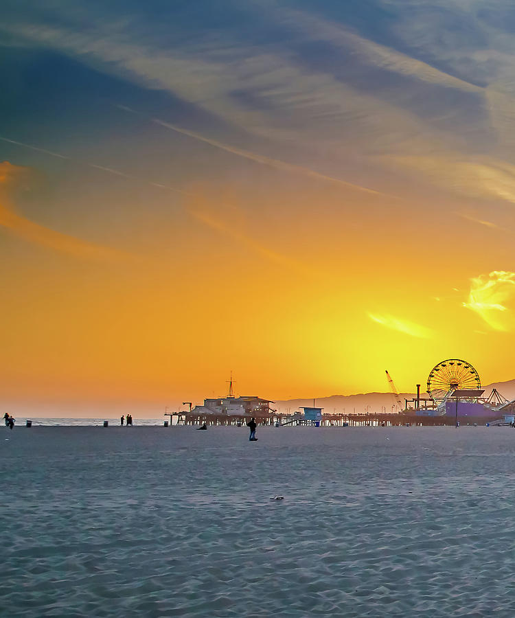 Venice Beach Photograph - Santa Monica Sunset Tryptich_1 by Az Jackson