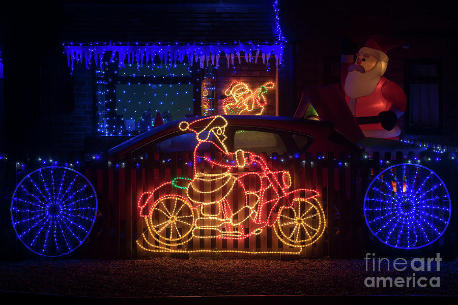 Santa on a Motorcycle Photograph by Tim Gainey